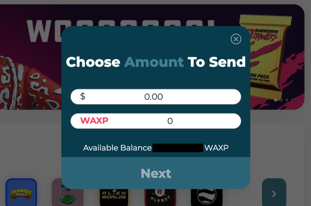 WAX cloud walletの出金方法