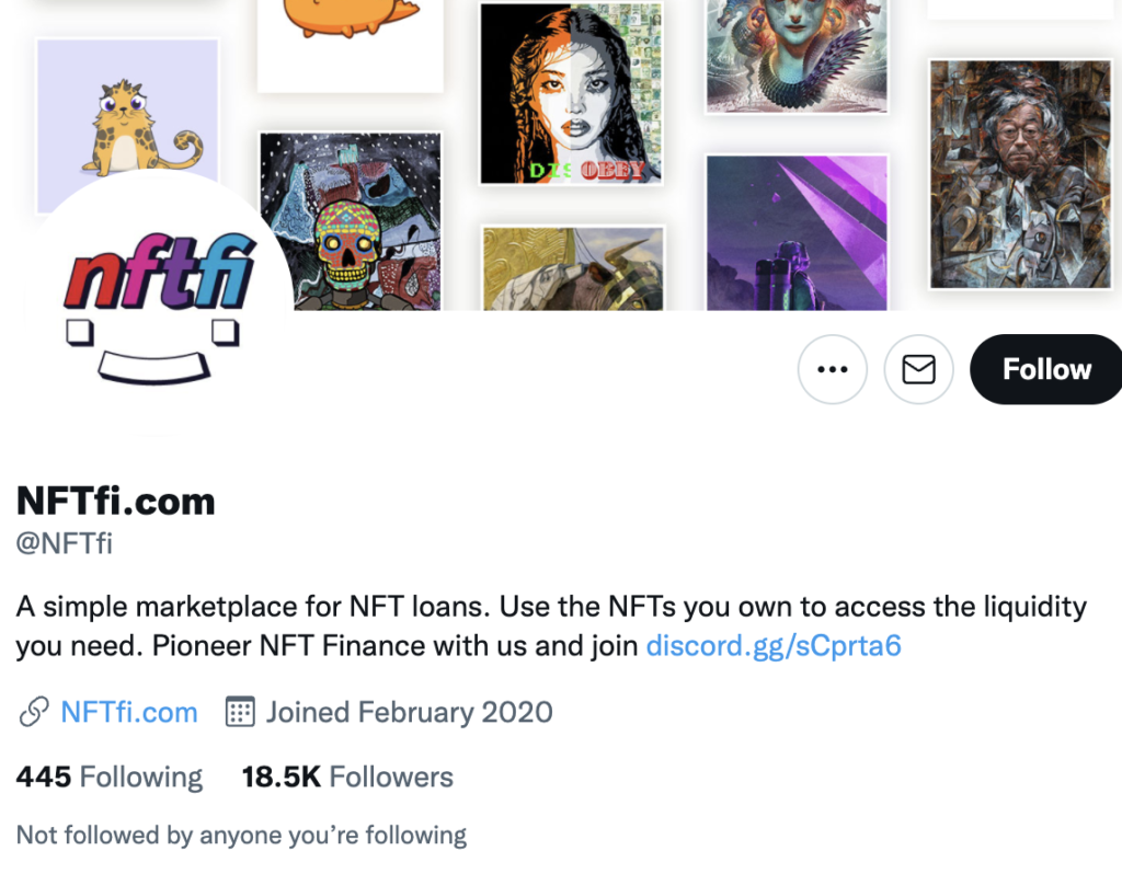 NFTfi公式Twitter